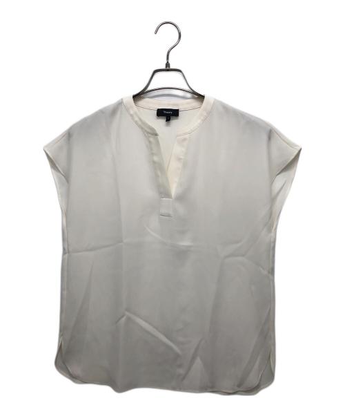 theory（セオリー）theory (セオリー) スキッパーブラウス ベージュ サイズ:Sの古着・服飾アイテム