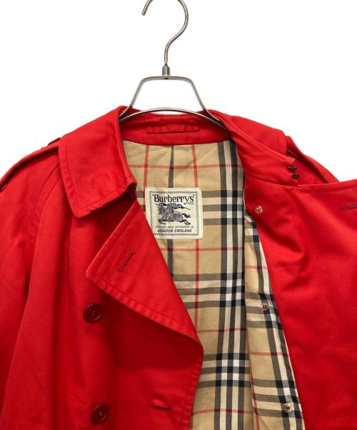 Burberry's（バーバリー）Burberry's (バーバリーズ) 裏地ノバチェックトレンチコート レッド サイズ:Mの古着・服飾アイテム