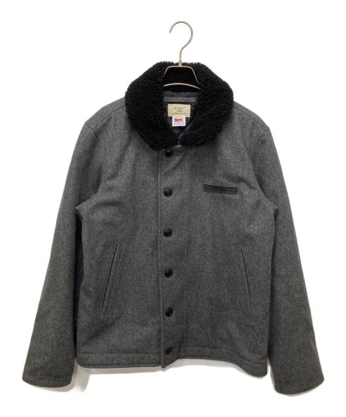 AVIREX（アヴィレックス）AVIREX (アヴィレックス) MELTON N-1 メルトン デッキジャケット グレー サイズ:XLの古着・服飾アイテム