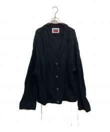 MAISON SPECIAL（メゾンスペシャル）の古着「ブリスタージャガードプライムオーバーVネックニットカーディガン」｜ブラック