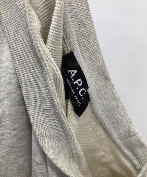 A.P.C.（アーペーセー）A.P.C. (アーペーセー) ロゴ刺繍クルーネックスウェット グレー サイズ:Lの古着・服飾アイテム