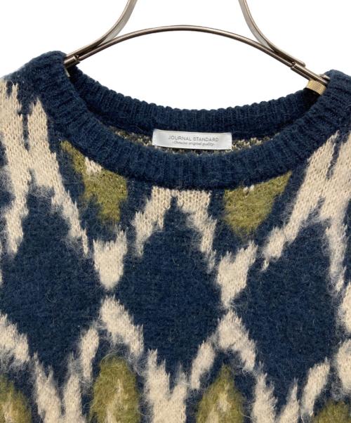 JOURNAL STANDARD（ジャーナルスタンダード）JOURNAL STANDARD (ジャーナルスタンダード) モヘヤミックスジャカードニット ネイビー サイズ:XLの古着・服飾アイテム