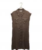 JOURNAL STANDARD relumeジャーナルスタンダード レリューム）の古着「ノースリーブリネンワンピース」｜ブラウン