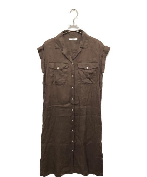 JOURNAL STANDARD relume（ジャーナルスタンダード レリューム）JOURNAL STANDARD relume (ジャーナルスタンダード レリューム) ノースリーブリネンワンピース ブラウン サイズ:38の古着・服飾アイテム