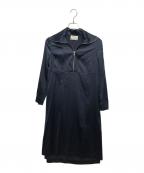 Acne studiosアクネ ストゥディオス）の古着「BURNELL SATIN PAW15/サテンブラウスワンピース」｜ネイビー