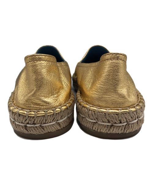 PRADA（プラダ）PRADA (プラダ) エスパドリーユ ゴールド サイズ:39の古着・服飾アイテム