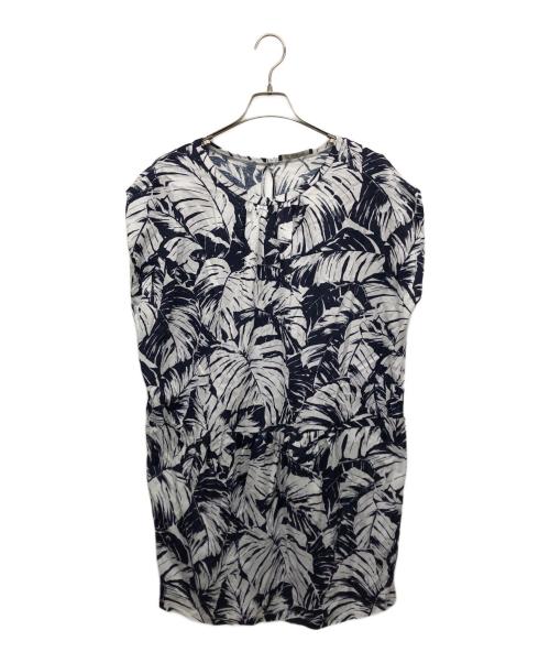 Max Mara WEEK END LINE（マックスマーラ ウイークエンドライン）Max Mara WEEK END LINE (マックスマーラ ウイークエンドライン) ボタニカル総柄ノースリーブワンピース ネイビー サイズ:Mの古着・服飾アイテム