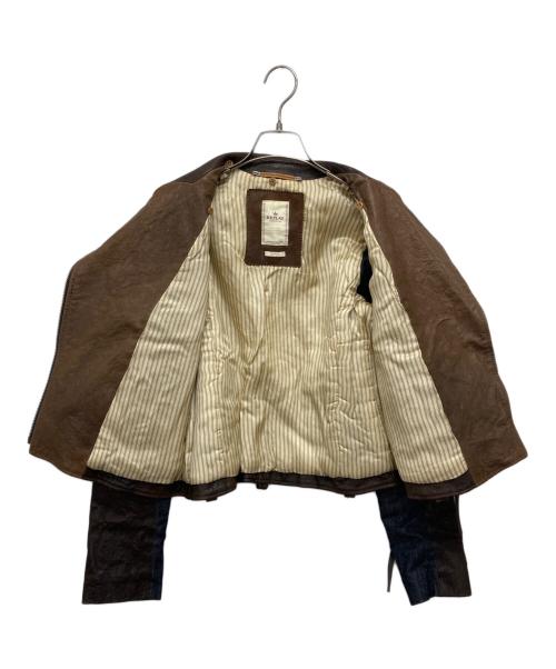 REPLAY（リプレイ）REPLAY (リプレイ) 切替デニムライダースジャケット ブラウン サイズ:Sの古着・服飾アイテム