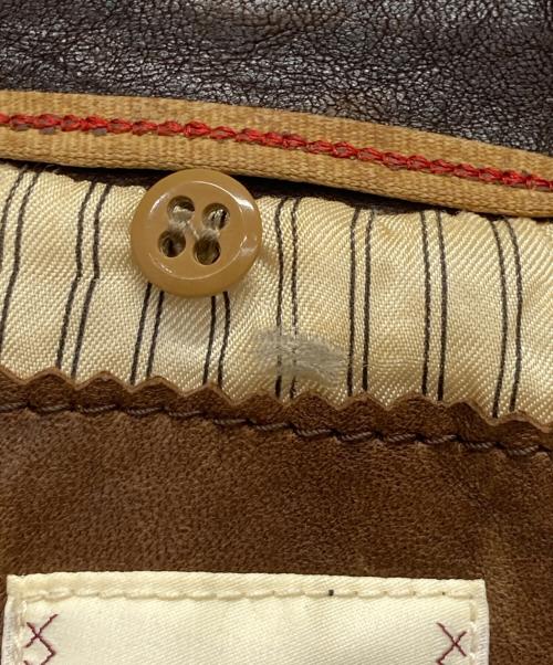 REPLAY（リプレイ）REPLAY (リプレイ) 切替デニムライダースジャケット ブラウン サイズ:Sの古着・服飾アイテム