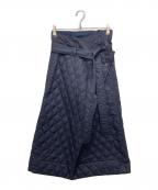 nagonstansナゴンスタンス）の古着「キルティング ベルテッドスカート」｜ネイビー