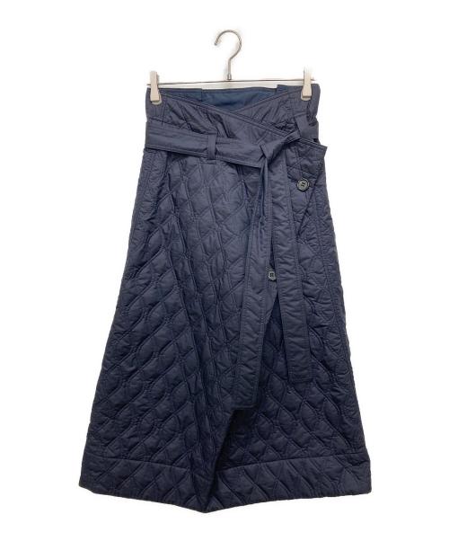 nagonstans（ナゴンスタンス）nagonstans (ナゴンスタンス) キルティング ベルテッドスカート  ネイビー サイズ:36の古着・服飾アイテム