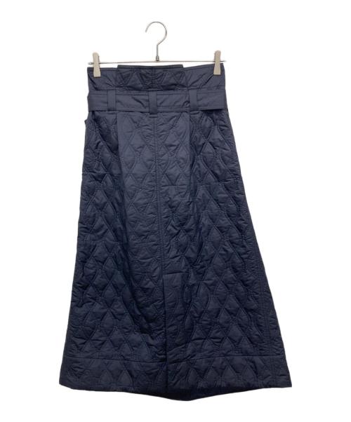 nagonstans（ナゴンスタンス）nagonstans (ナゴンスタンス) キルティング ベルテッドスカート  ネイビー サイズ:36の古着・服飾アイテム