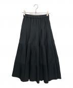 BEARDSLEYビアズリー）の古着「プリーツティアードスカート」｜ブラック