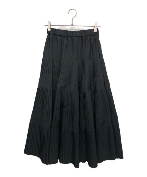 BEARDSLEY（ビアズリー）BEARDSLEY (ビアズリー) プリーツティアードスカート ブラック サイズ:Fの古着・服飾アイテム