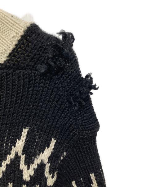 DRIES VAN NOTEN（ドリスヴァンノッテン）DRIES VAN NOTEN (ドリスヴァンノッテン) ノルディックセーター ブラック サイズ:Mの古着・服飾アイテム