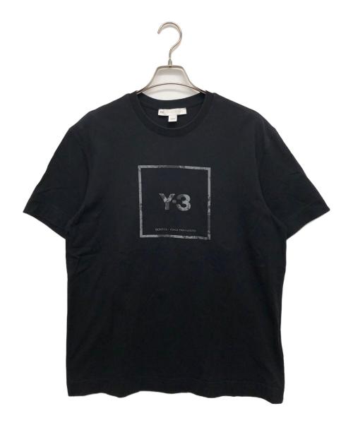 Y-3（ワイスリー）Y-3 (ワイスリー) スクエアラベルロゴTシャツ ブラック サイズ:Ｌの古着・服飾アイテム
