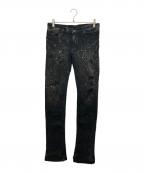 L.G.Bルグランブルー）の古着「ペイント加工デニムパンツ」｜ブラック