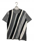 COMME des GARCONS HOMMEコムデギャルソン オム）の古着「パッチワークTシャツ」｜グレー