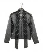 LE CIEL BLEUルシェルブルー）の古着「Tulle Bow Tie TOPS(チュールボウタイトップス)」｜ブラック