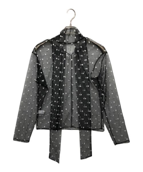 LE CIEL BLEU（ルシェルブルー）LE CIEL BLEU (ルシェルブルー) Tulle Bow Tie TOPS(チュールボウタイトップス) ブラック サイズ:36の古着・服飾アイテム