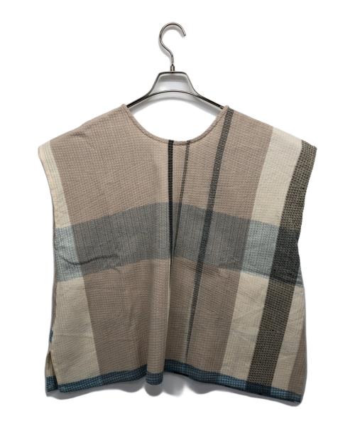 tamaki niime（タマキ ニイメ）tamaki niime (タマキ ニイメ) ノースリーブカットソー ベージュ×ブルー サイズ:表記無しの古着・服飾アイテム