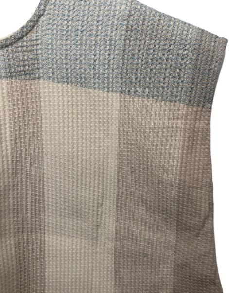 tamaki niime（タマキ ニイメ）tamaki niime (タマキ ニイメ) ノースリーブカットソー ベージュ×ブルー サイズ:表記無しの古着・服飾アイテム