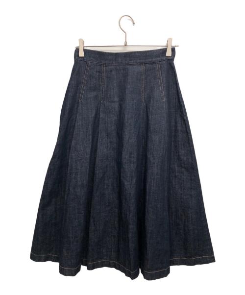 MACKINTOSH PHILOSOPHY（マッキントッシュ フィロソフィー）MACKINTOSH PHILOSOPHY (マッキントッシュ フィロソフィー) コットンリネンデニムプリーツスカート インディゴ サイズ:36の古着・服飾アイテム
