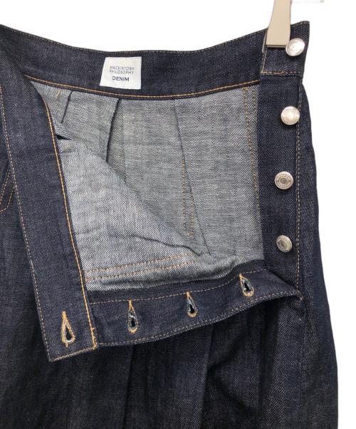 MACKINTOSH PHILOSOPHY（マッキントッシュ フィロソフィー）MACKINTOSH PHILOSOPHY (マッキントッシュ フィロソフィー) コットンリネンデニムプリーツスカート インディゴ サイズ:36の古着・服飾アイテム