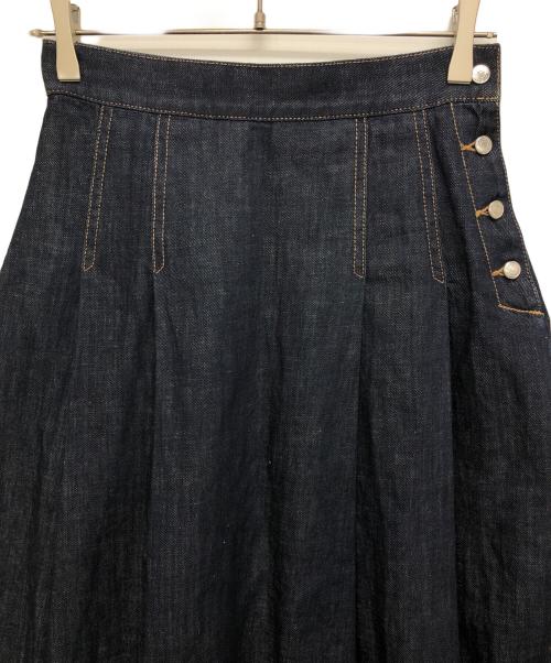 MACKINTOSH PHILOSOPHY（マッキントッシュ フィロソフィー）MACKINTOSH PHILOSOPHY (マッキントッシュ フィロソフィー) コットンリネンデニムプリーツスカート インディゴ サイズ:36の古着・服飾アイテム