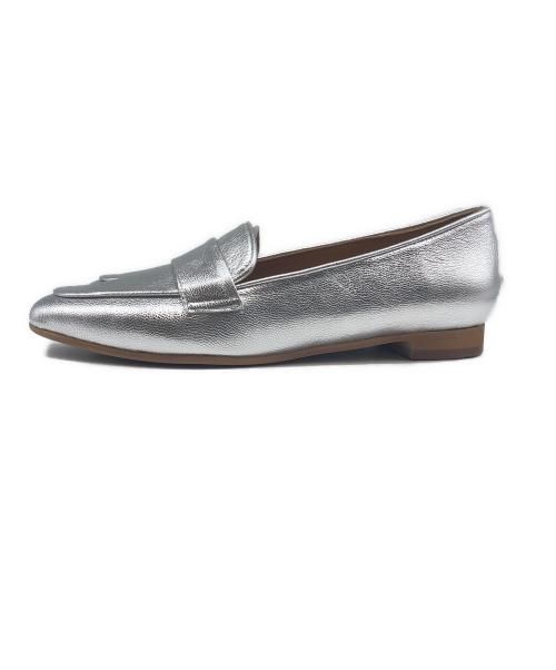 DIANA（ダイアナ）DIANA (ダイアナ) スクエアトゥローファー シルバー サイズ:22の古着・服飾アイテム