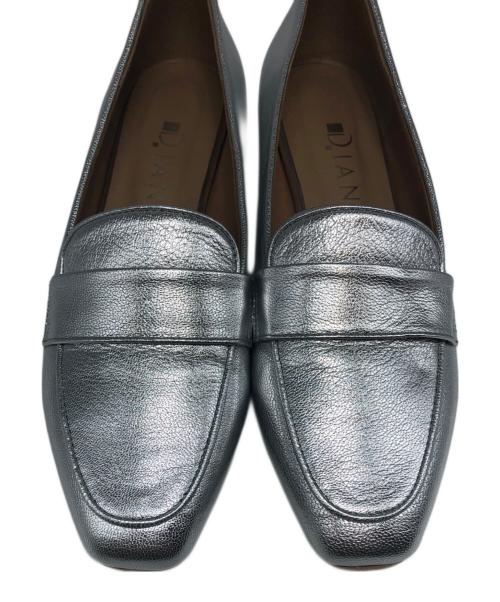 DIANA（ダイアナ）DIANA (ダイアナ) スクエアトゥローファー シルバー サイズ:22の古着・服飾アイテム