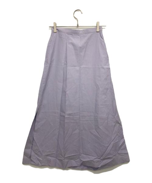 AURALEE（オーラリー）AURALEE (オーラリー) WASHED FINX TWILL STRIPE LONG SKIRT パープルの古着・服飾アイテム