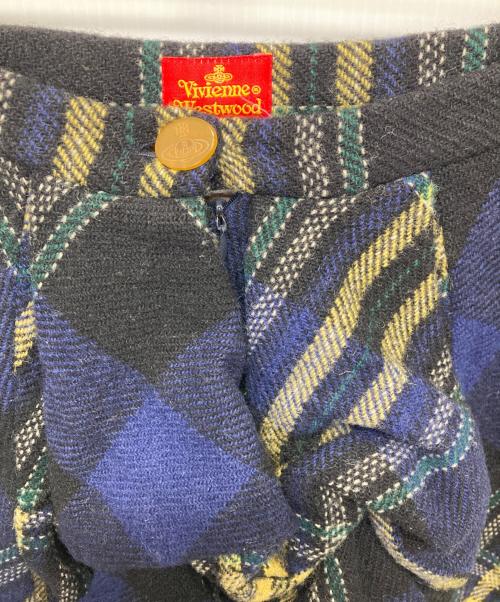 Vivienne Westwood RED LABEL（ヴィヴィアンウエストウッドレッドレーベル）Vivienne Westwood RED LABEL (ヴィヴィアンウエストウッドレッドレーベル) ウールチェックスカート ネイビー サイズ:42の古着・服飾アイテム