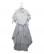 POLO×BRITISH COUNTRY SPIRITポロ・ラルフローレン×）の古着「ヘムレイヤードシャツワンピース」｜ブルー