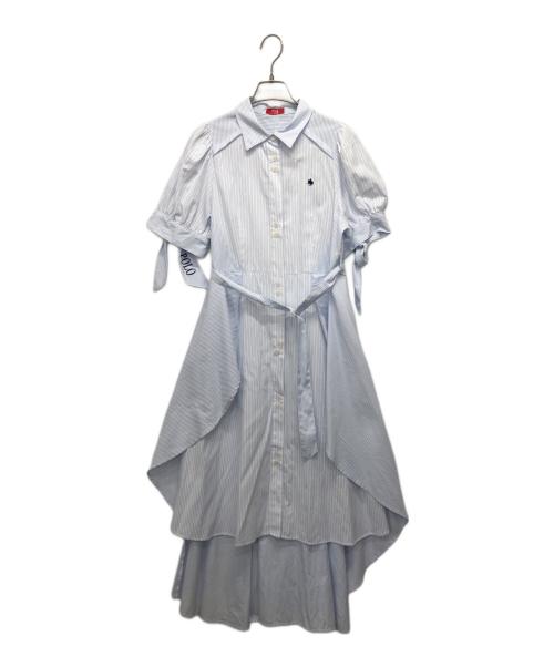 POLO（ポロ・ラルフローレン）POLO (ポロ) BRITISH COUNTRY SPIRIT ヘムレイヤードシャツワンピース ブルー サイズ:S 未使用品の古着・服飾アイテム