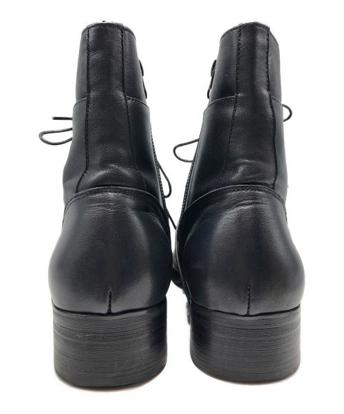 Whoop-de-doo（フープディドゥ）Whoop-de-doo (フープディドゥ) ヒールホールレースラウンドブーツ ブラック サイズ:44の古着・服飾アイテム