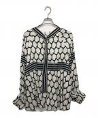 ADOREアドーア）の古着「ヘキサゴンプリントボウタイブラウス」｜ホワイト