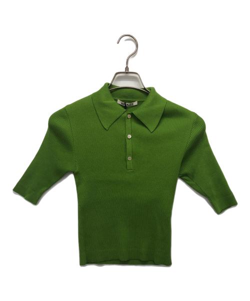 AURALEE（オーラリー）AURALEE (オーラリー) GIZA HIGH GAUGE RIB KNIT POLO 黄緑 未使用品の古着・服飾アイテム