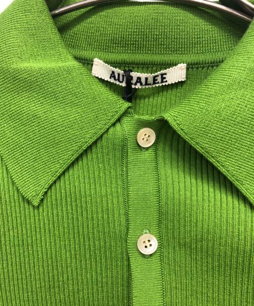 AURALEE（オーラリー）AURALEE (オーラリー) GIZA HIGH GAUGE RIB KNIT POLO 黄緑 未使用品の古着・服飾アイテム