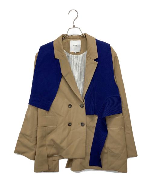 UN3D.（アンスリード）UN3D. (アンスリード) KNIT DOCKING JK ブラウン サイズ:Sの古着・服飾アイテム