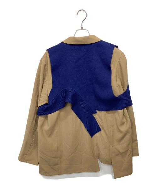 UN3D.（アンスリード）UN3D. (アンスリード) KNIT DOCKING JK ブラウン サイズ:Sの古着・服飾アイテム