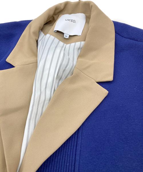 UN3D.（アンスリード）UN3D. (アンスリード) KNIT DOCKING JK ブラウン サイズ:Sの古着・服飾アイテム