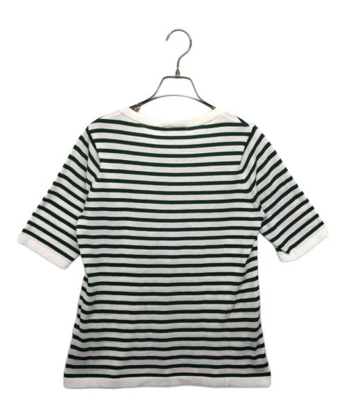 LACOSTE（ラコステ）LACOSTE (ラコステ) クールマックスボーダーニットTシャツ ホワイト サイズ:38の古着・服飾アイテム