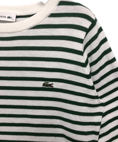 LACOSTE（ラコステ）LACOSTE (ラコステ) クールマックスボーダーニットTシャツ ホワイト サイズ:38の古着・服飾アイテム
