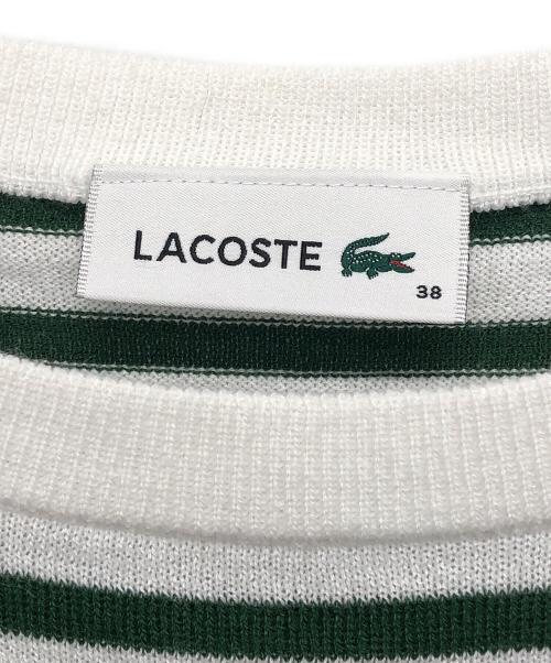 LACOSTE（ラコステ）LACOSTE (ラコステ) クールマックスボーダーニットTシャツ ホワイト サイズ:38の古着・服飾アイテム