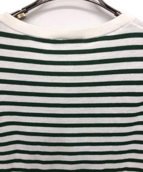 LACOSTE（ラコステ）LACOSTE (ラコステ) クールマックスボーダーニットTシャツ ホワイト サイズ:38の古着・服飾アイテム