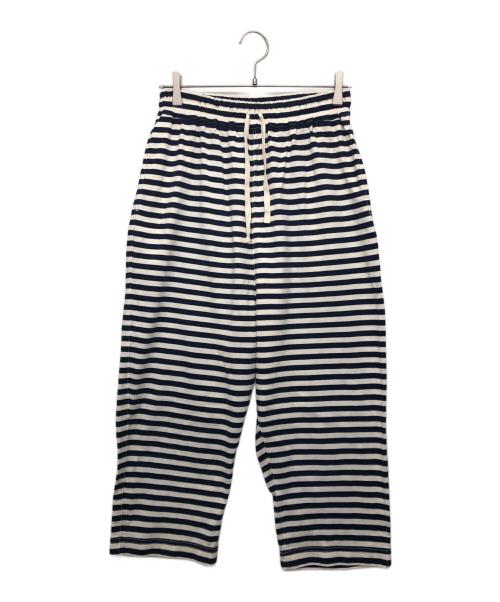 JUNYA WATANABE COMME des GARCONS（(ジュンヤワタナベ コムデギャルソン）JUNYA WATANABE COMME des GARCONS ((ジュンヤワタナベ コムデギャルソン) 天竺ボーダーサルエルパンツ ネイビー×ホワイト サイズ:Sの古着・服飾アイテム