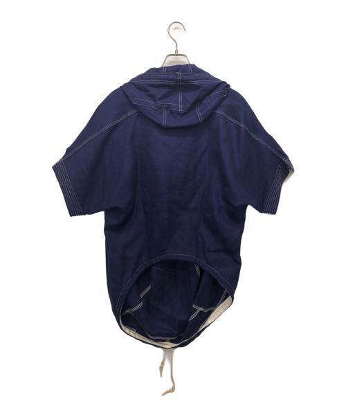 JUNYA WATANABE COMME des GARCONS（ジュンヤワタナベ コムデギャルソン）JUNYA WATANABE COMME des GARCONS ((ジュンヤワタナベ コムデギャルソン) ドルマンスリーブリネンフーデッドプルオーバー ネイビー サイズ:Sの古着・服飾アイテム