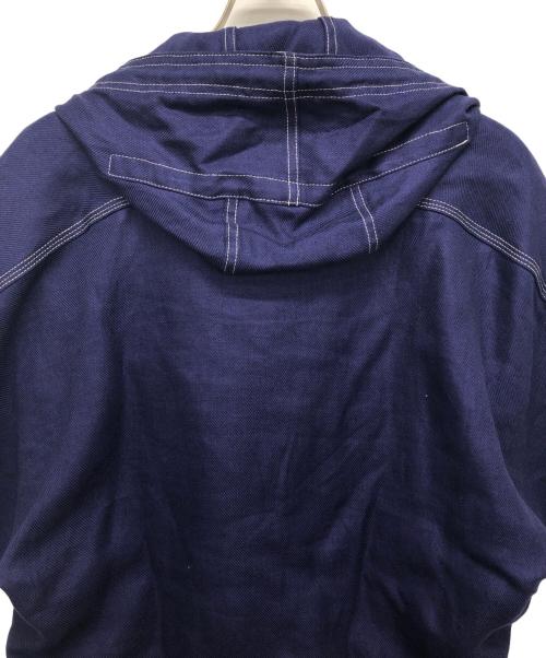 JUNYA WATANABE COMME des GARCONS（ジュンヤワタナベ コムデギャルソン）JUNYA WATANABE COMME des GARCONS ((ジュンヤワタナベ コムデギャルソン) ドルマンスリーブリネンフーデッドプルオーバー ネイビー サイズ:Sの古着・服飾アイテム