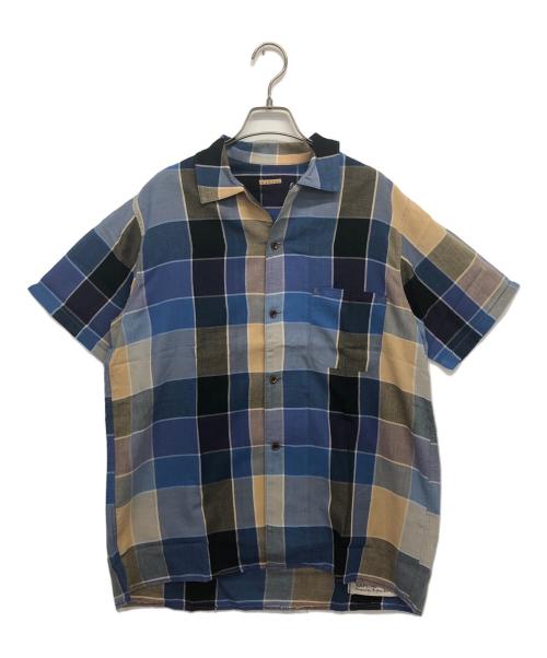 KAPITAL（キャピタル）KAPITAL (キャピタル) 半袖チェックシャツ ブルー サイズ:Mの古着・服飾アイテム